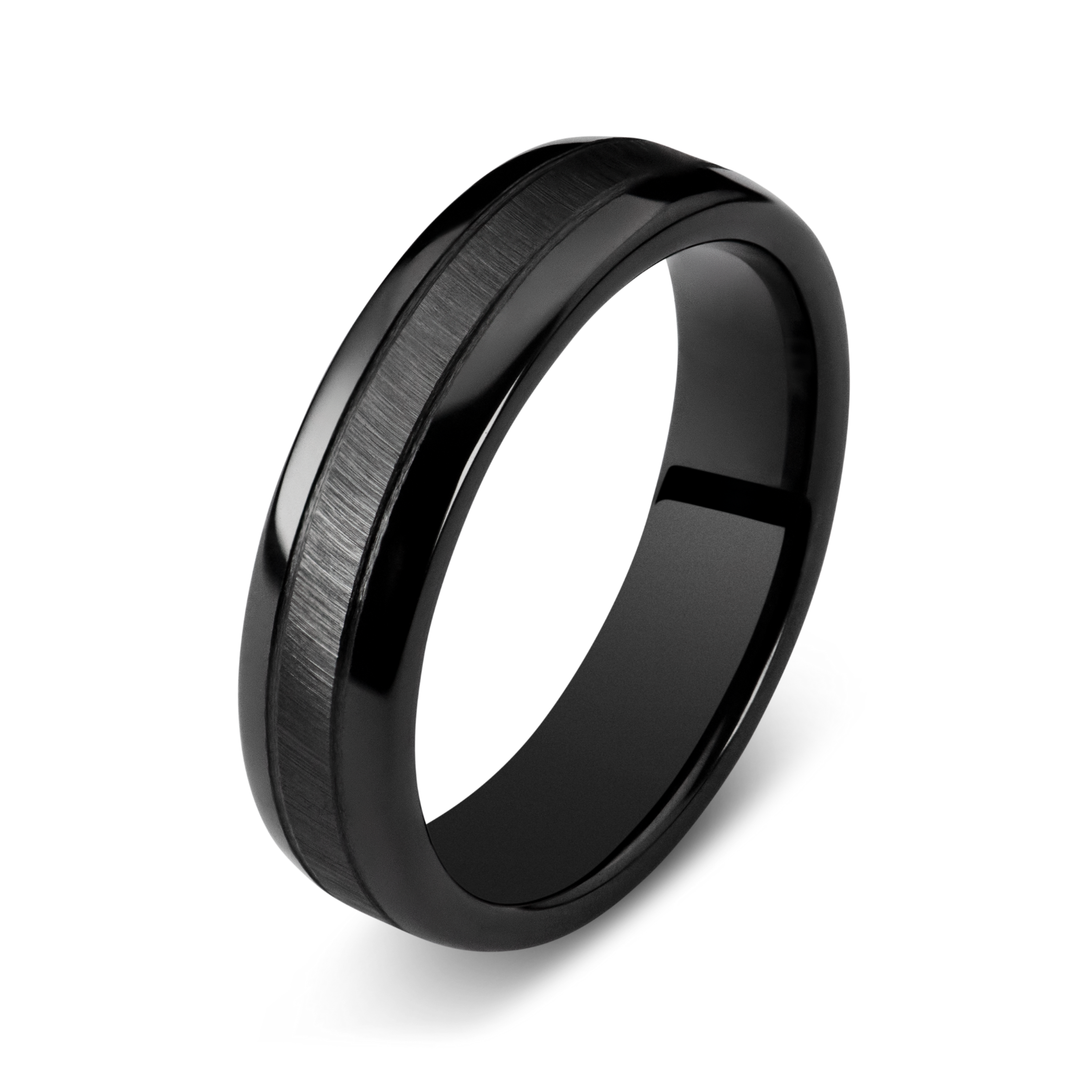 Bague Luminescence rail céramique noire