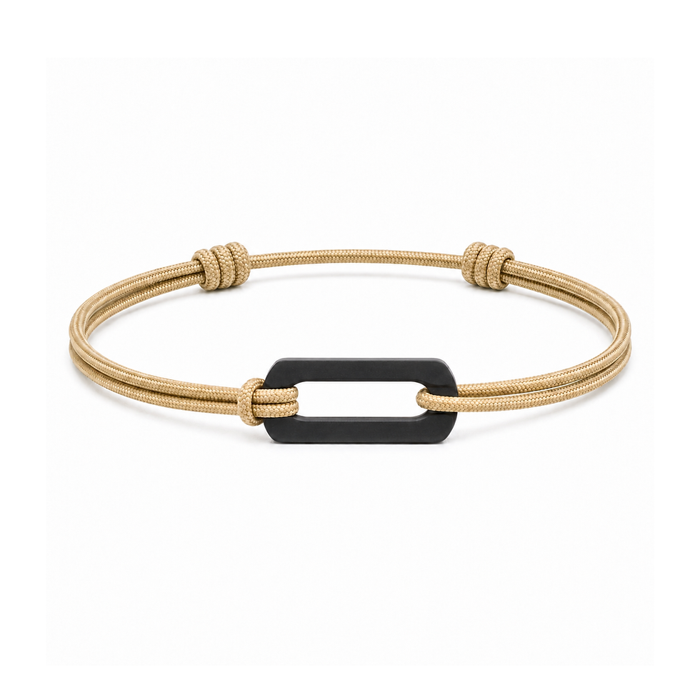 Miniature : Bracelet Silika X céramique noire, cordon