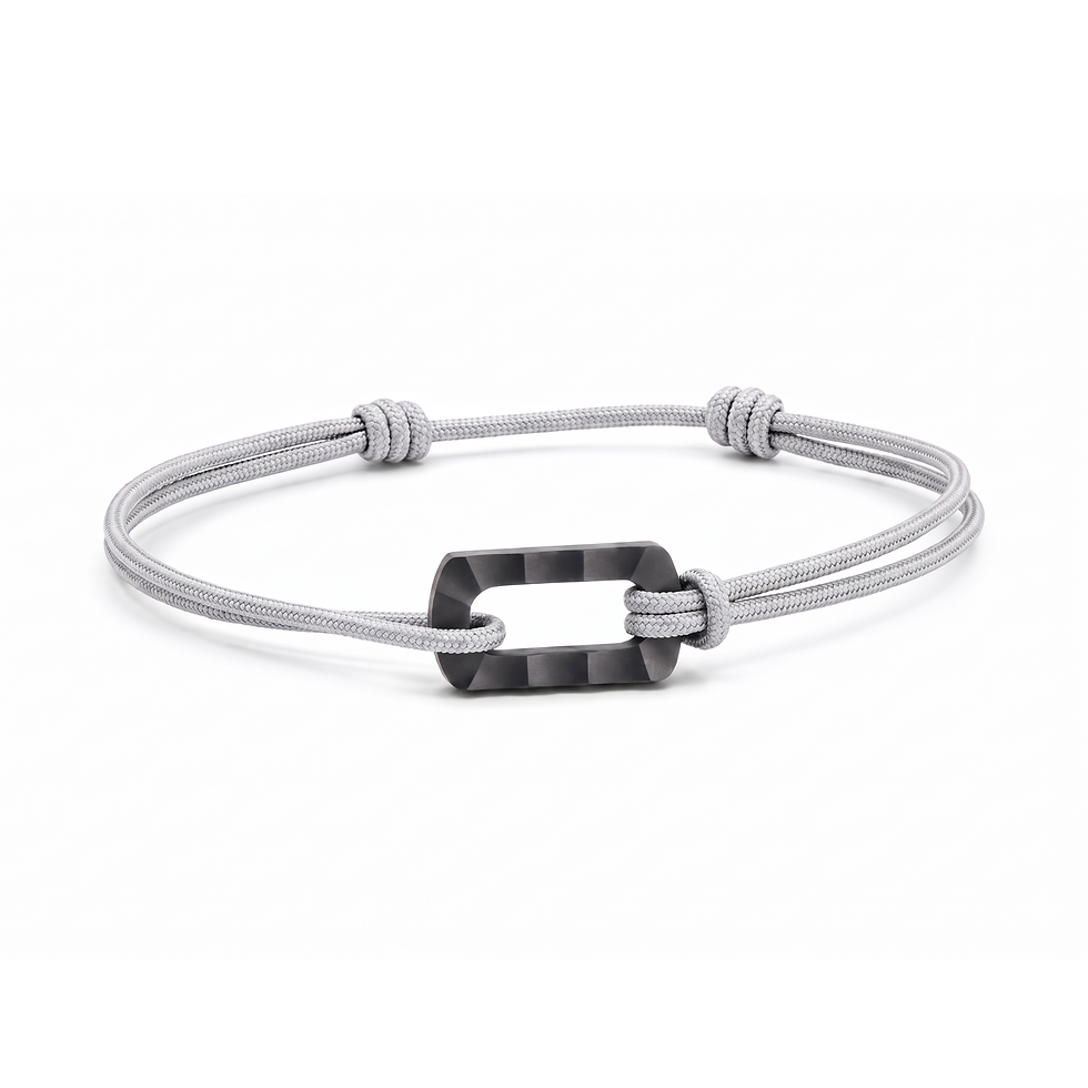 Miniature : Bracelet Dunea céramique noire, cordon