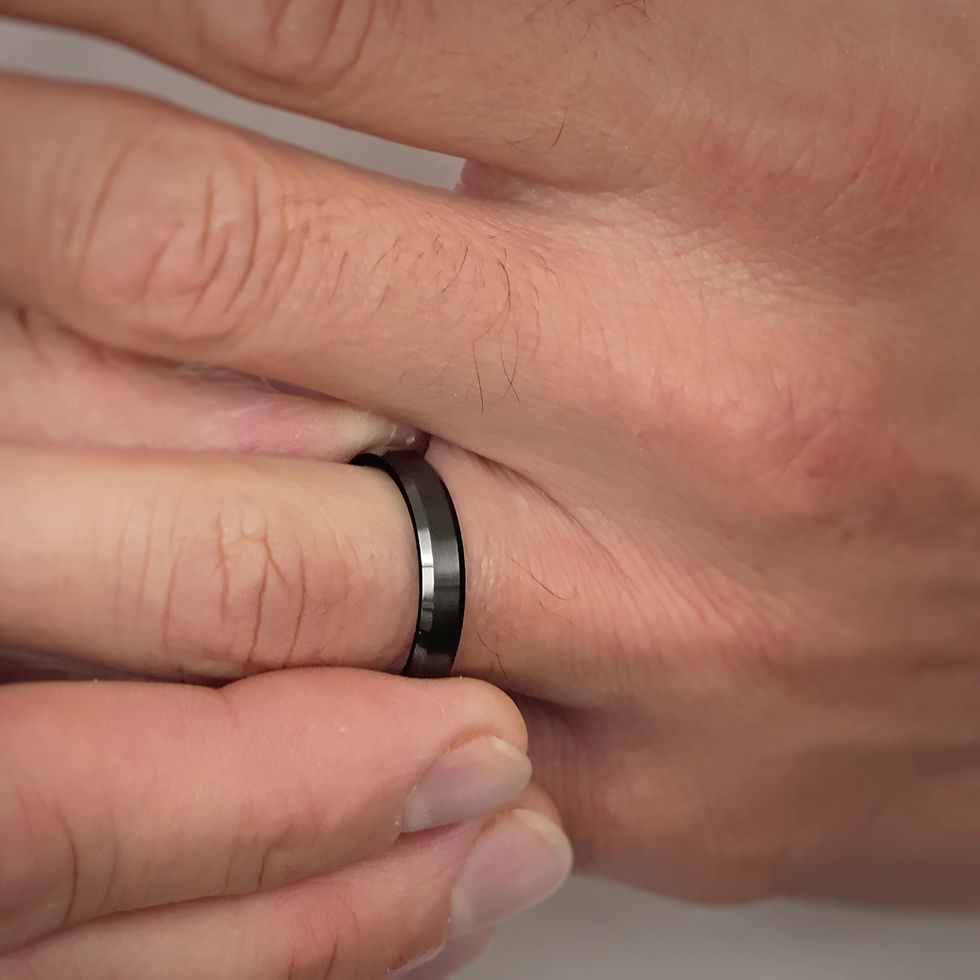 Miniature : Bague L'intemporelle brossée céramique noire