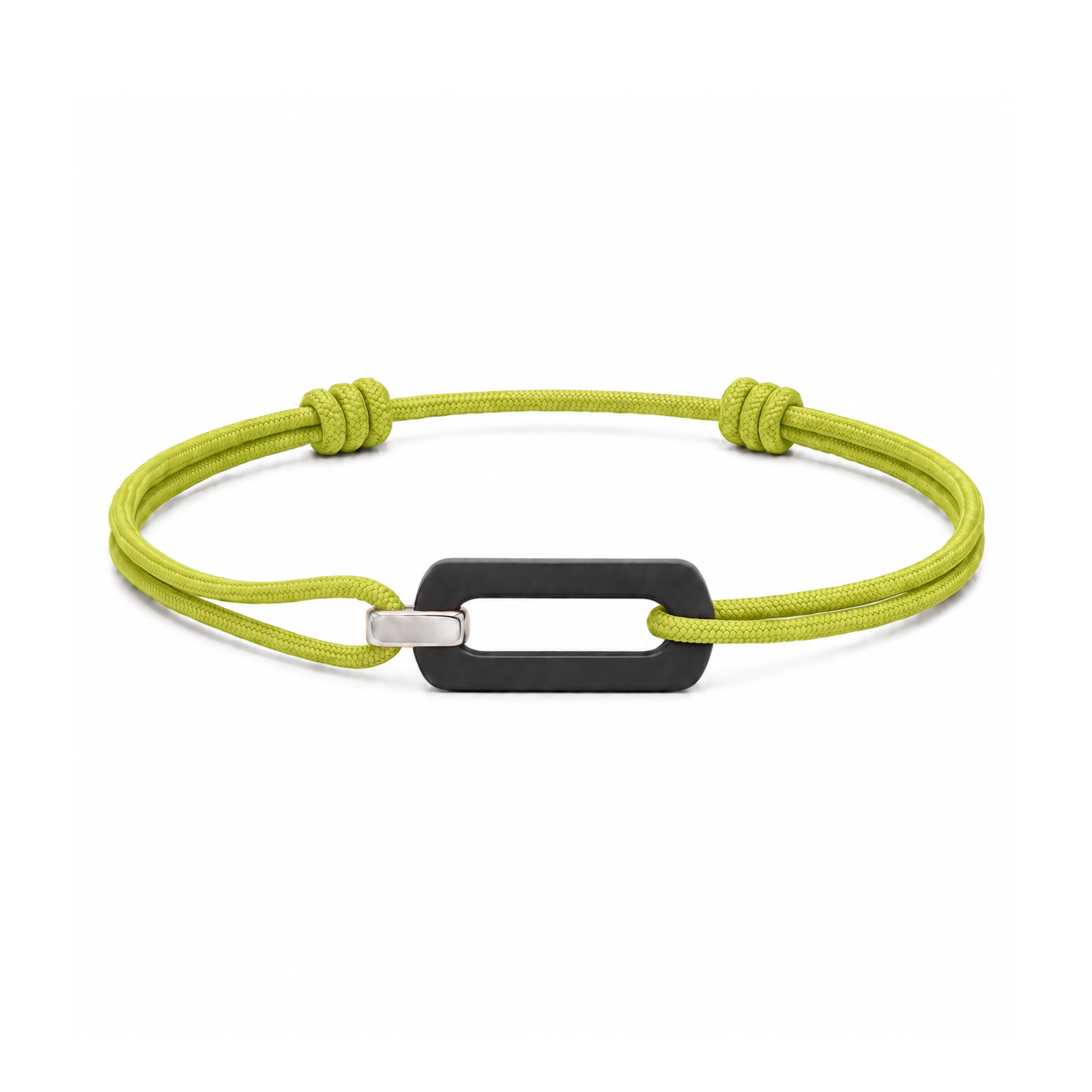 Bracelet Polaris X céramique noire, or blanc 18 carats, cordon