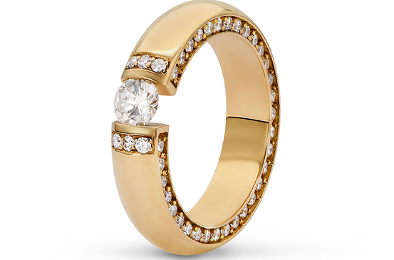Bague Haute tension or 18 carats, diamants