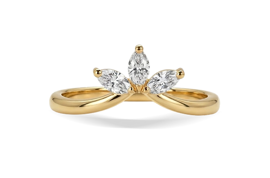Bague Lotus or 18 carats, diamants