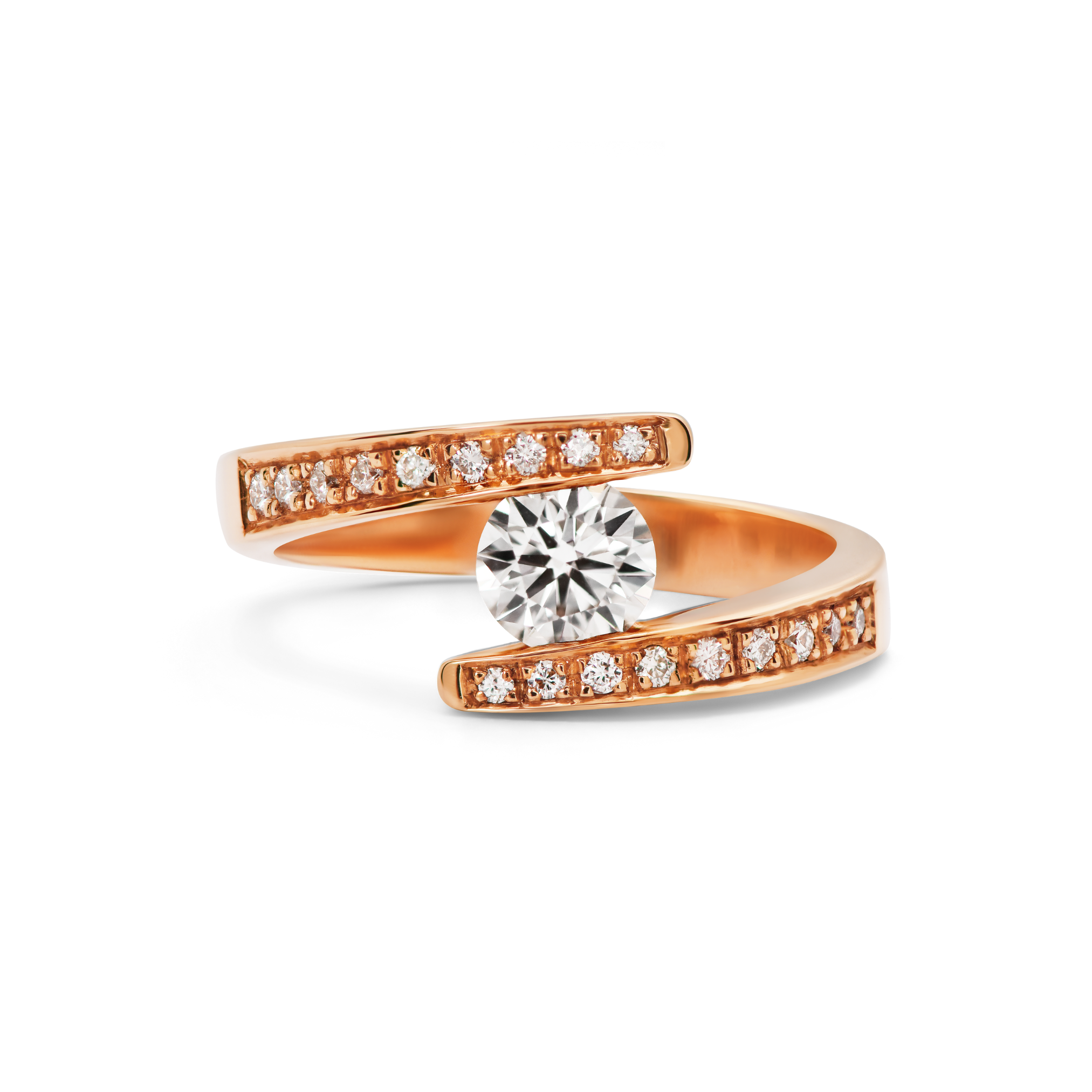 Bague Cyclone or 18 carats, diamants