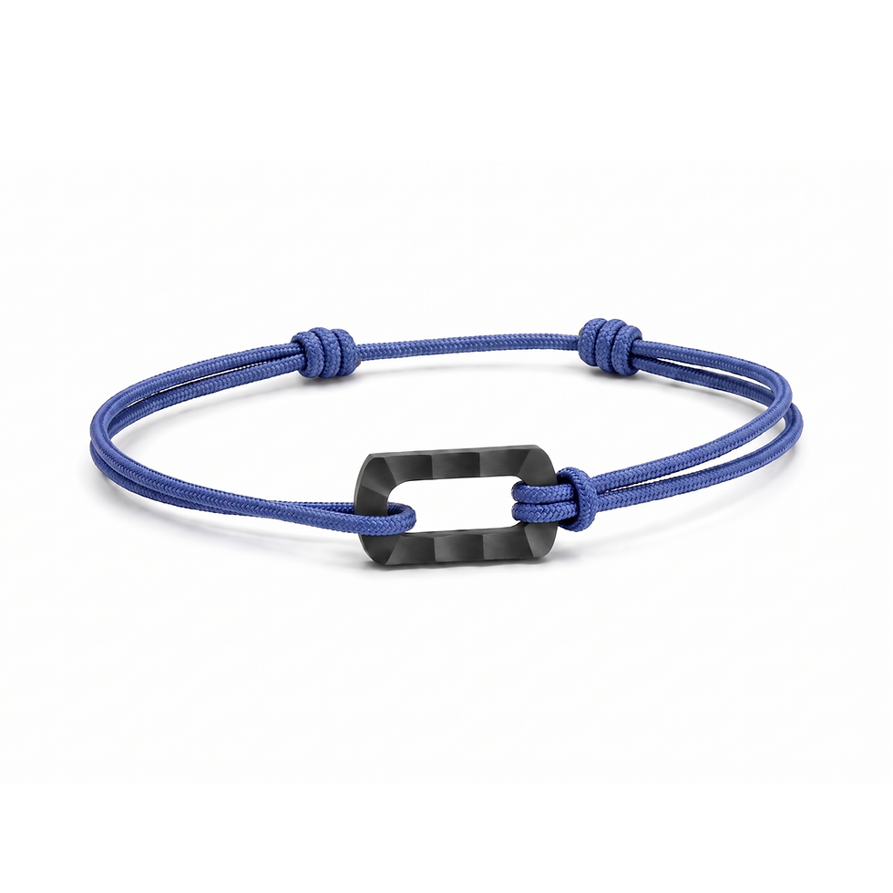Miniature : Bracelet Dunea céramique noire, cordon