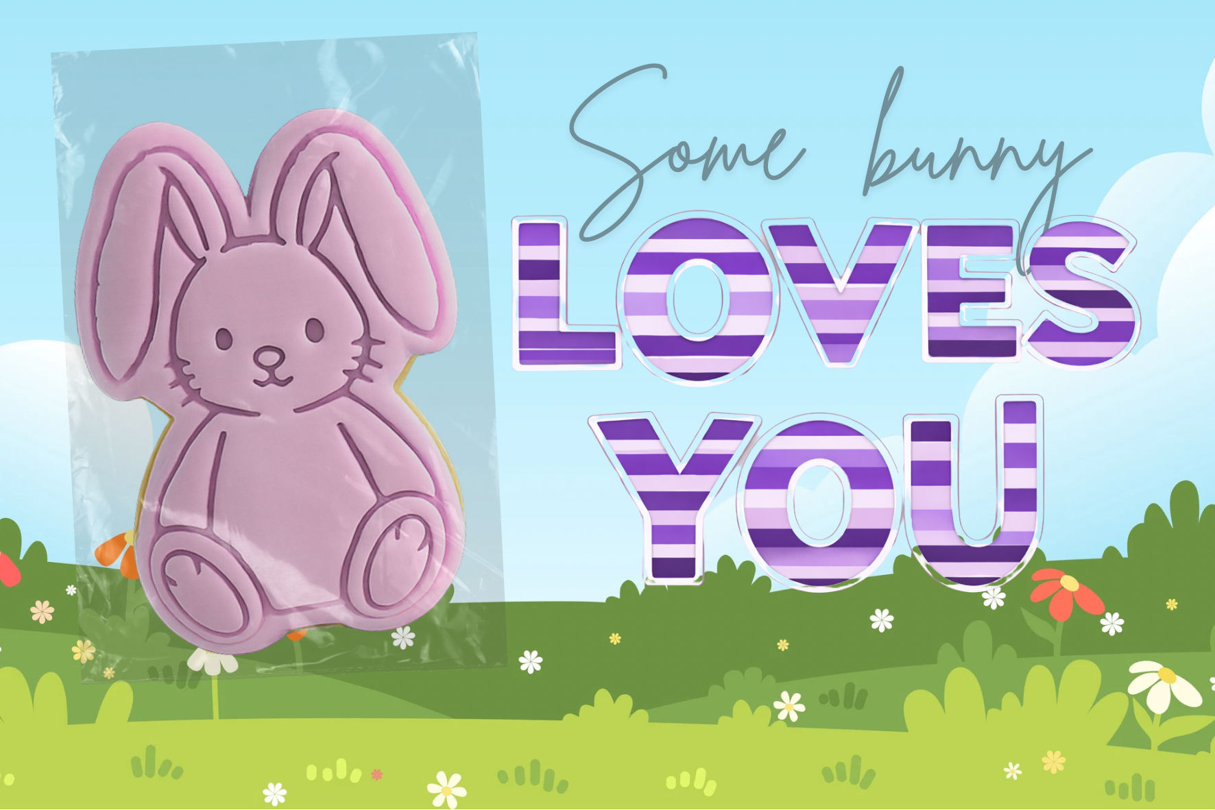 Some bunny loves you cookie card