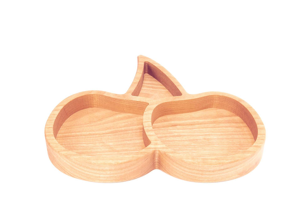 Thumbnail: Solid American cherry wood tray with natural grain