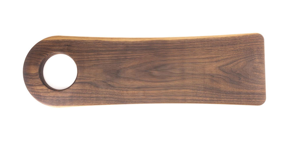 Thumbnail: American Black Walnut charcuterie board with eye cut for handle