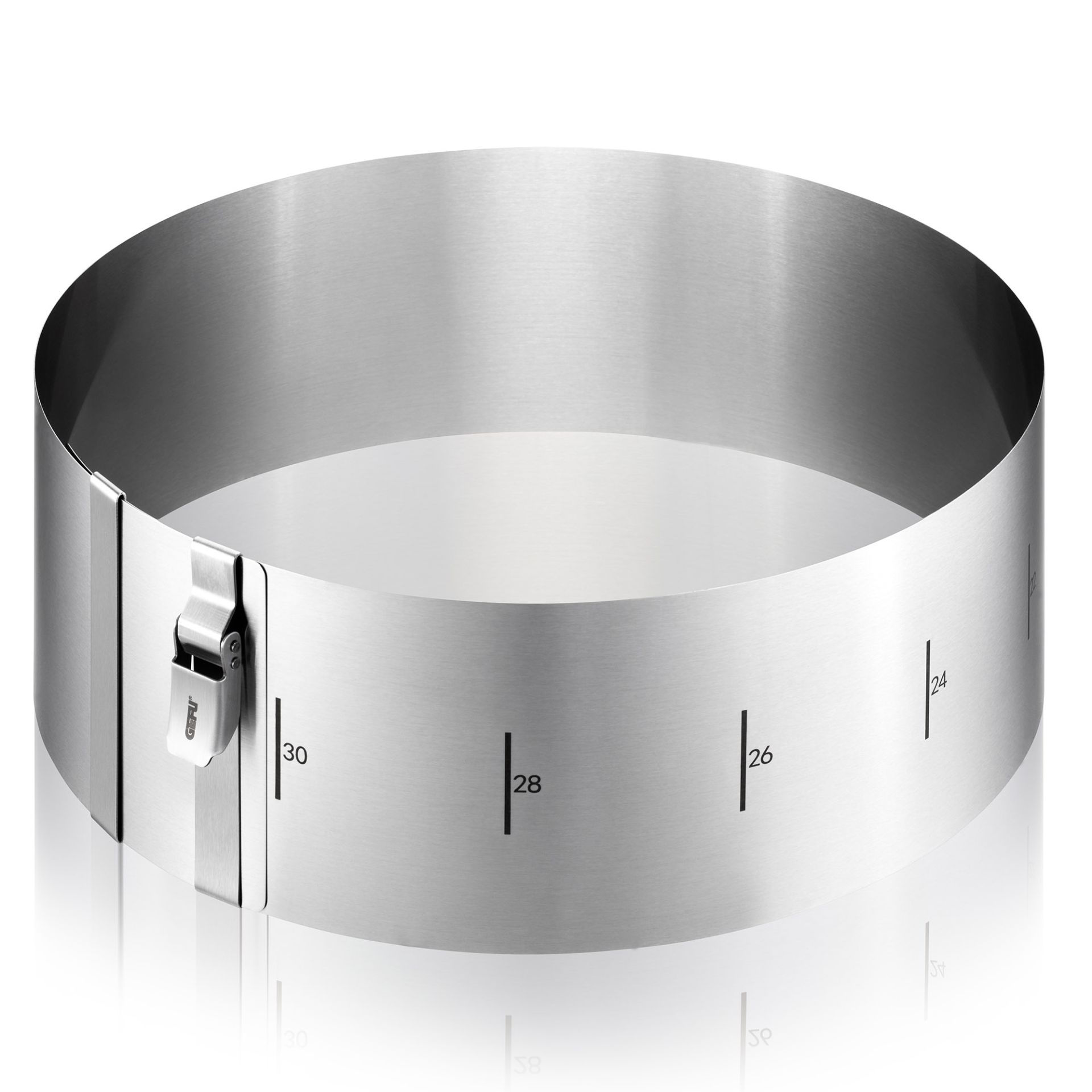 Cercle à gâteau GEFU TONDO CLIP avec clip de sécurité Hauteur 10 cm