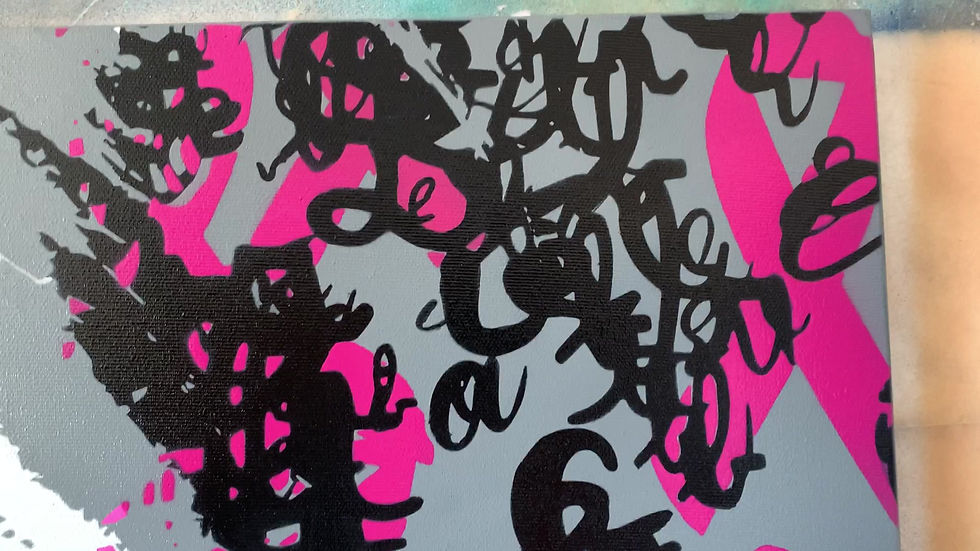 Miniature : Octobre rose 80 x 80 cm