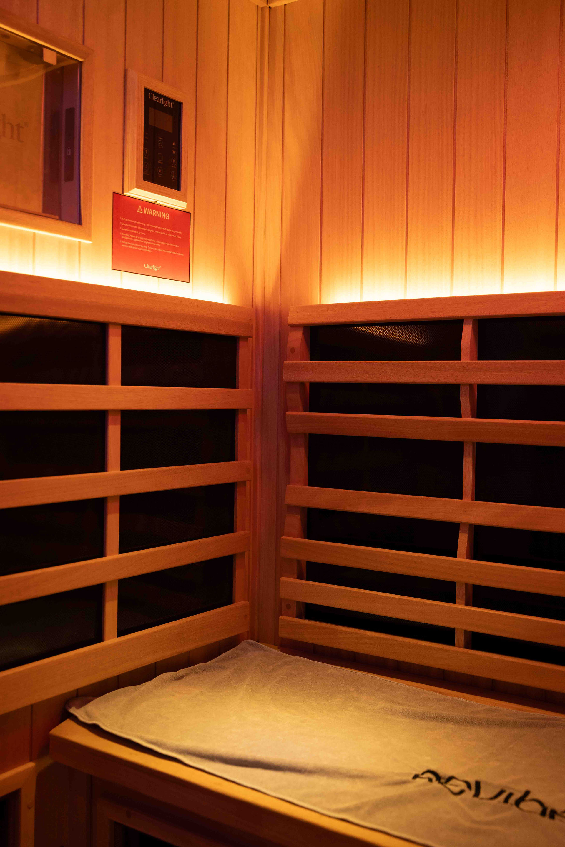 Clearlight Infrared Sauna Inside Look and Surrounded by Heater