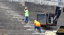 Hinchliffe Stadium restoration grandstand stairs July 2021.jpg