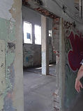 Hinchliffe Stadium restoration concourse doorway July 2021.jpg