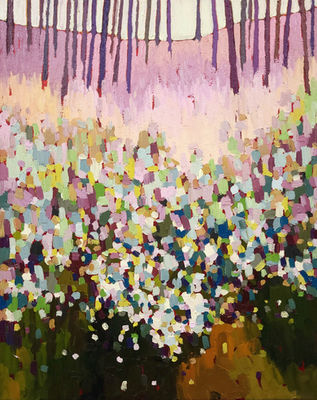 Gosenbach III (2026), oil on canvas, 50x40 cm / 19.7x15.7 in, from the “On the Trail” series, inspired by real landscapes encountered along walks and hikes. Artwork by Anna Doronina. Contemporary Art.