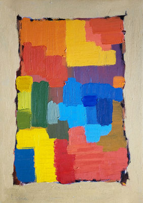 Autumn In The Park II (2024), oil on canvas, 40x30 cm / 15.7x11.8 in, from the Entropy series exploring the natural decay of closed systems and the dissolution of thoughts and perceptions, reflecting the process of inner entropy and transformation. Artwork by Anna Doronina. Contemporary Art.