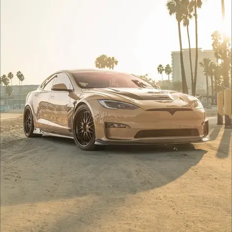 Model S wrapped in Pure PPF Gloss Macchiato colored PPF