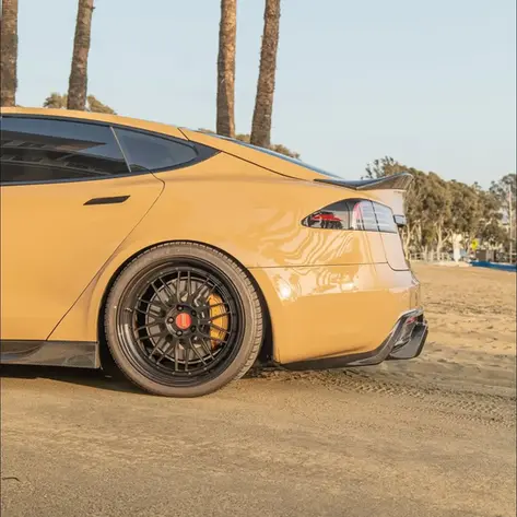 Model S wrapped in Pure PPF Gloss Macchiato colored PPF