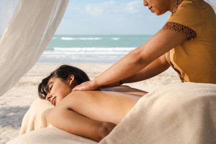 Massage by the beach. The Cove Rotana Resort, RAK, UAE
