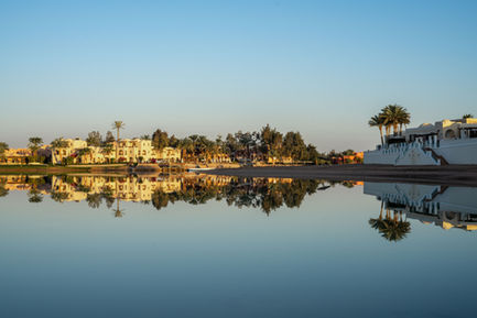Perfect reflections of Sultan Bey, El Gouna, Red Sea, Egypt