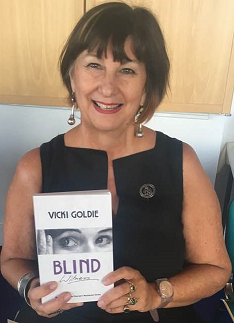 Vicki Goldie photo with book