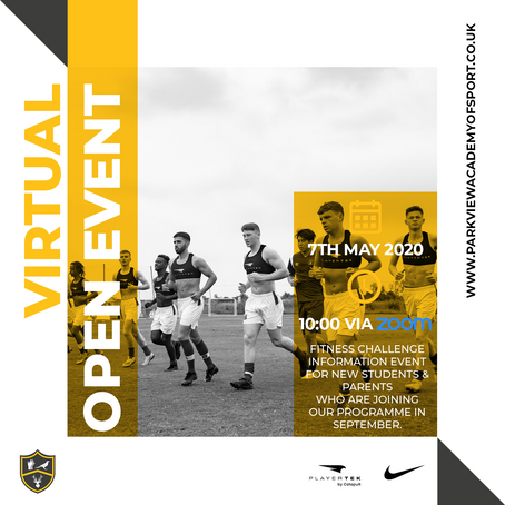 New Students Fitness Challenge Virtual Information Event - 7th May 2020