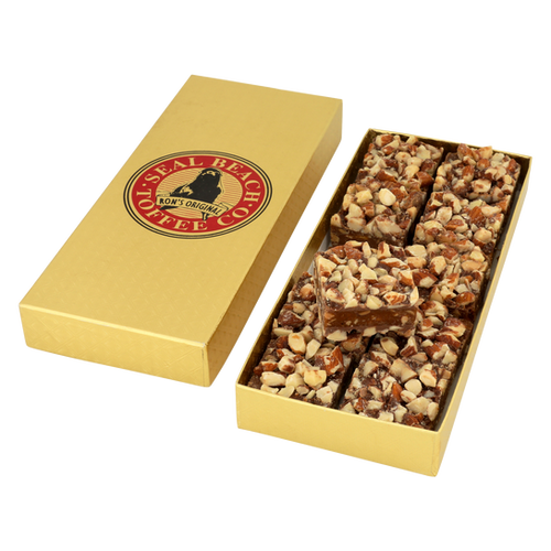 ½ lb. Gold Foil Box (10 Pc.) Premium Toffee Seal Beach Toffee Co