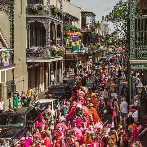 The vibrant French Quarter in New Orleans—home to iconic architecture, savory gumbo, and sweet beignets