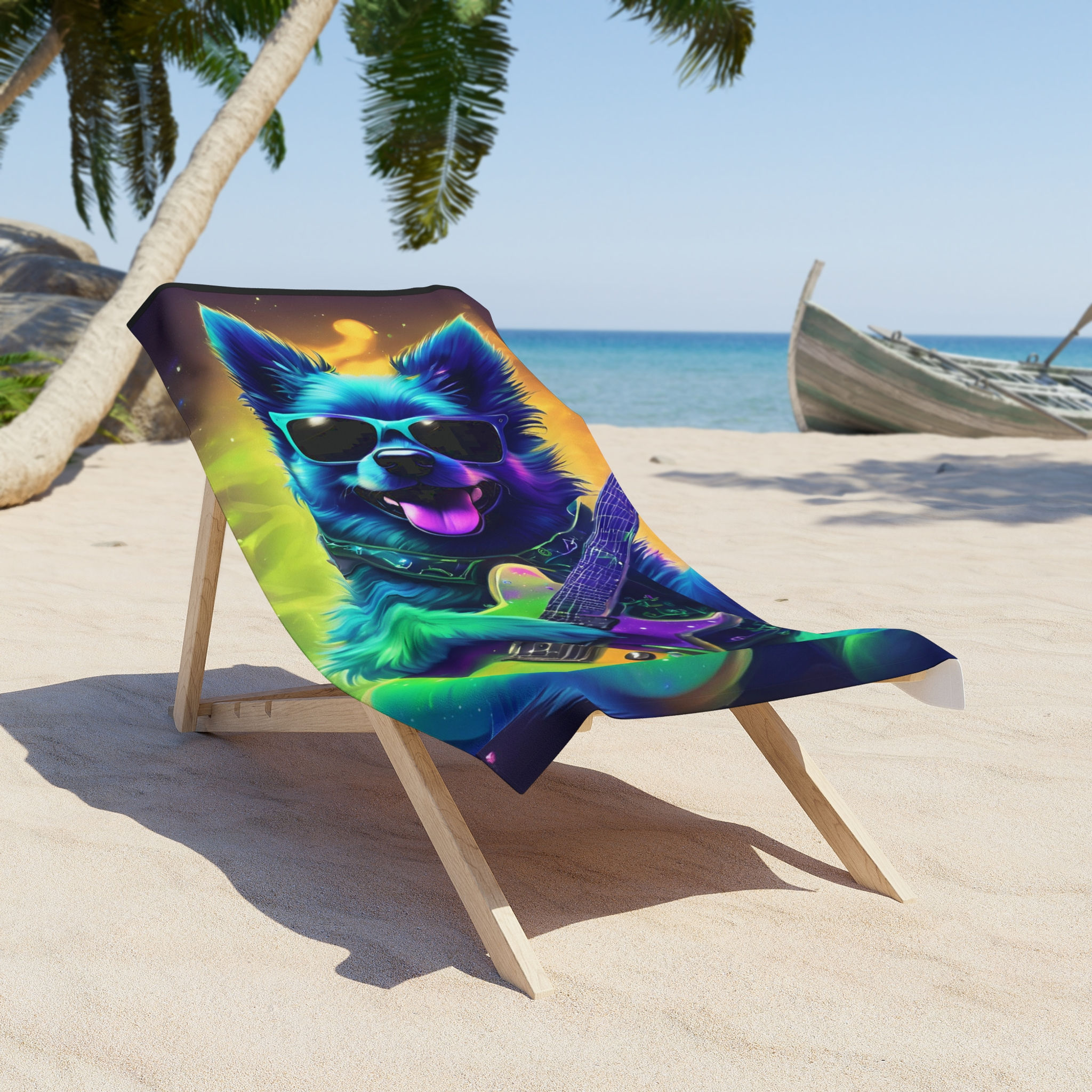 Rocky's Aurora Guitar Vibes Beach Towel
