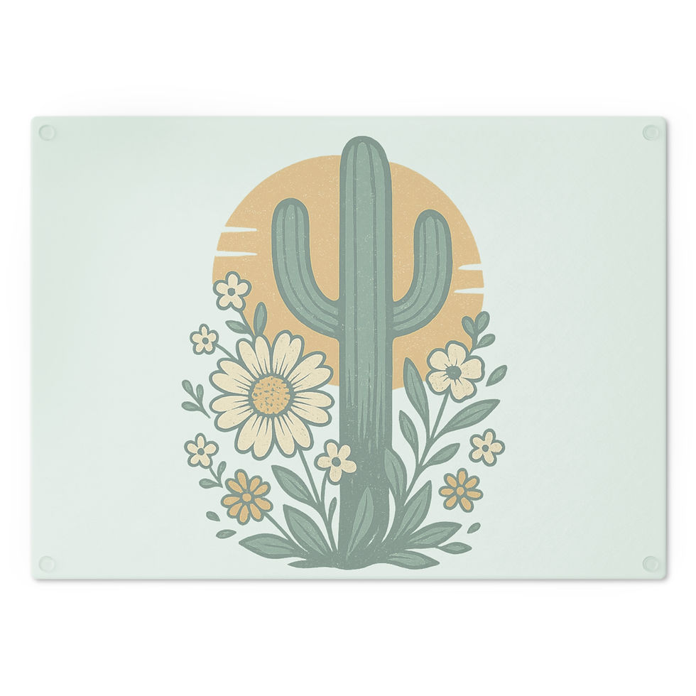 Thumbnail: Cactus Sunrise- Tempered Glass Cutting Board