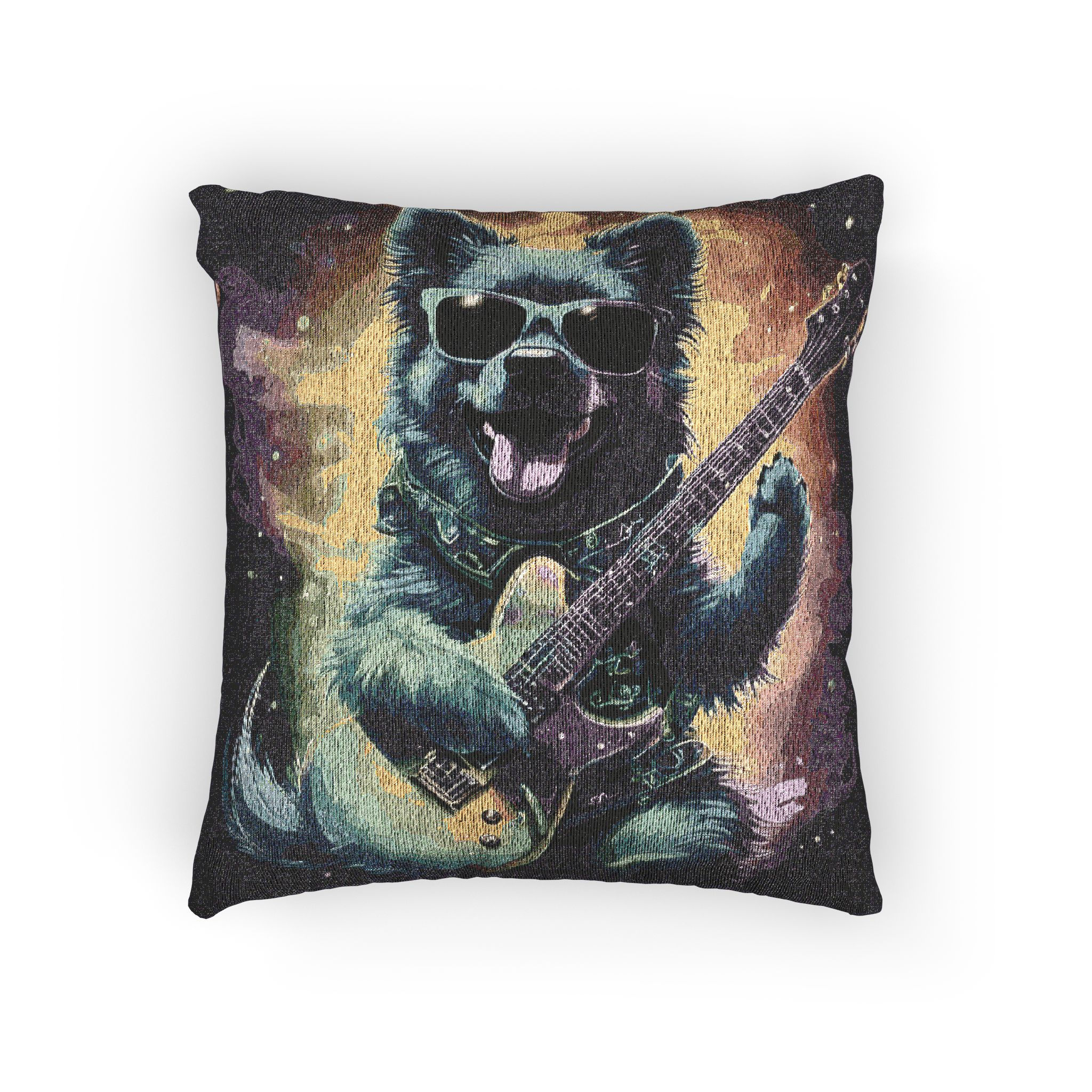 Woven Pillow: Old Dogs Rock — Rocky’s Tribute