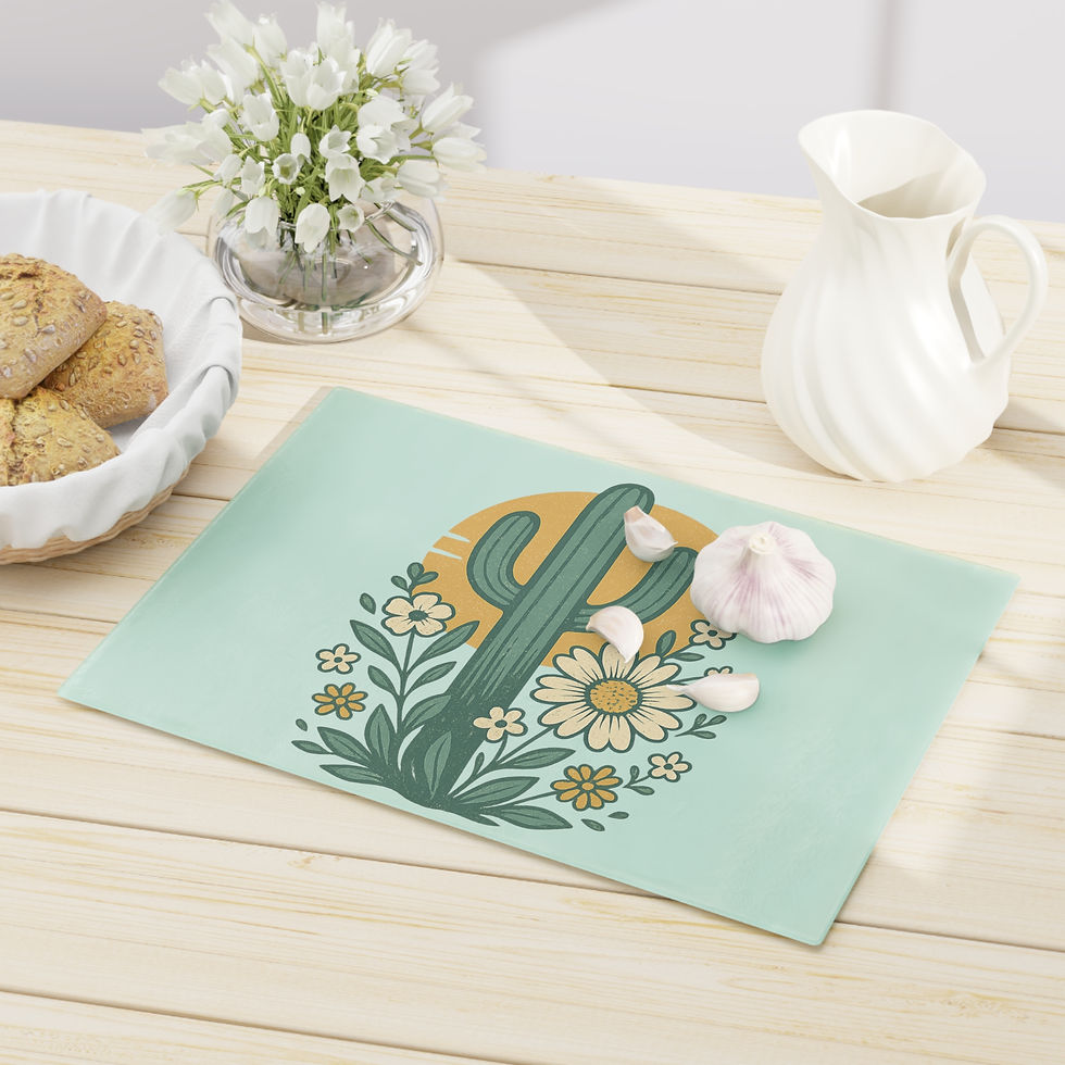 Thumbnail: Cactus Sunrise- Tempered Glass Cutting Board