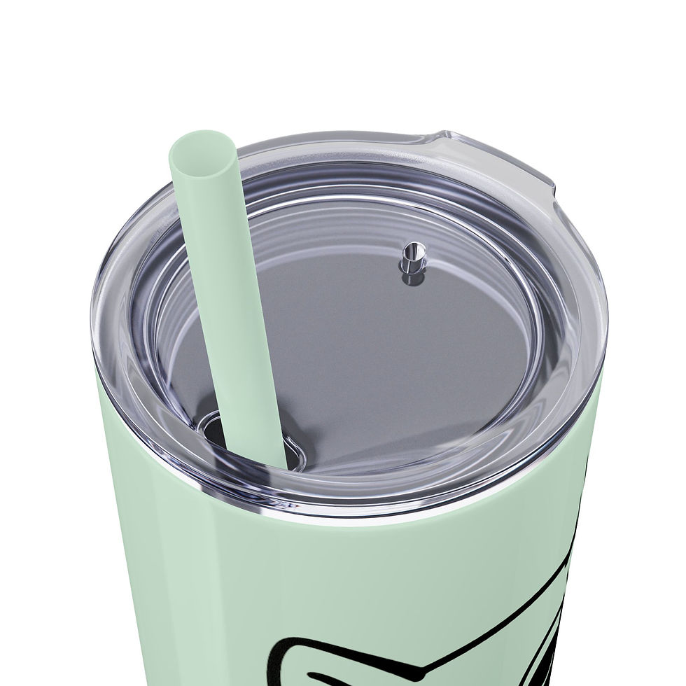 Thumbnail: Glow Pop Raccoon- Skinny Tumbler with Straw, 20oz