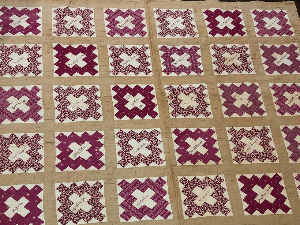 Vintage Friendship Church Quilt with Signatures