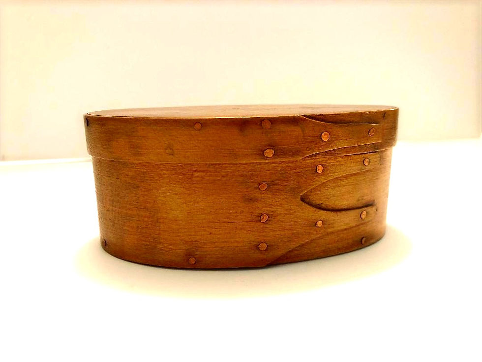 Small Yellow Watervliet Shaker 3 Finger Bentwood Pantry Box