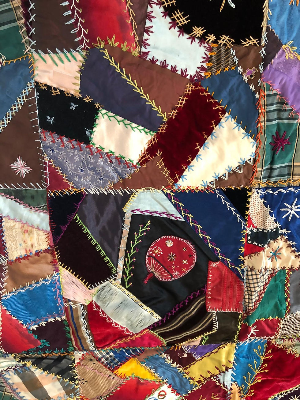 Thumbnail: Gorgeous 1880s Square Crazy Quilt