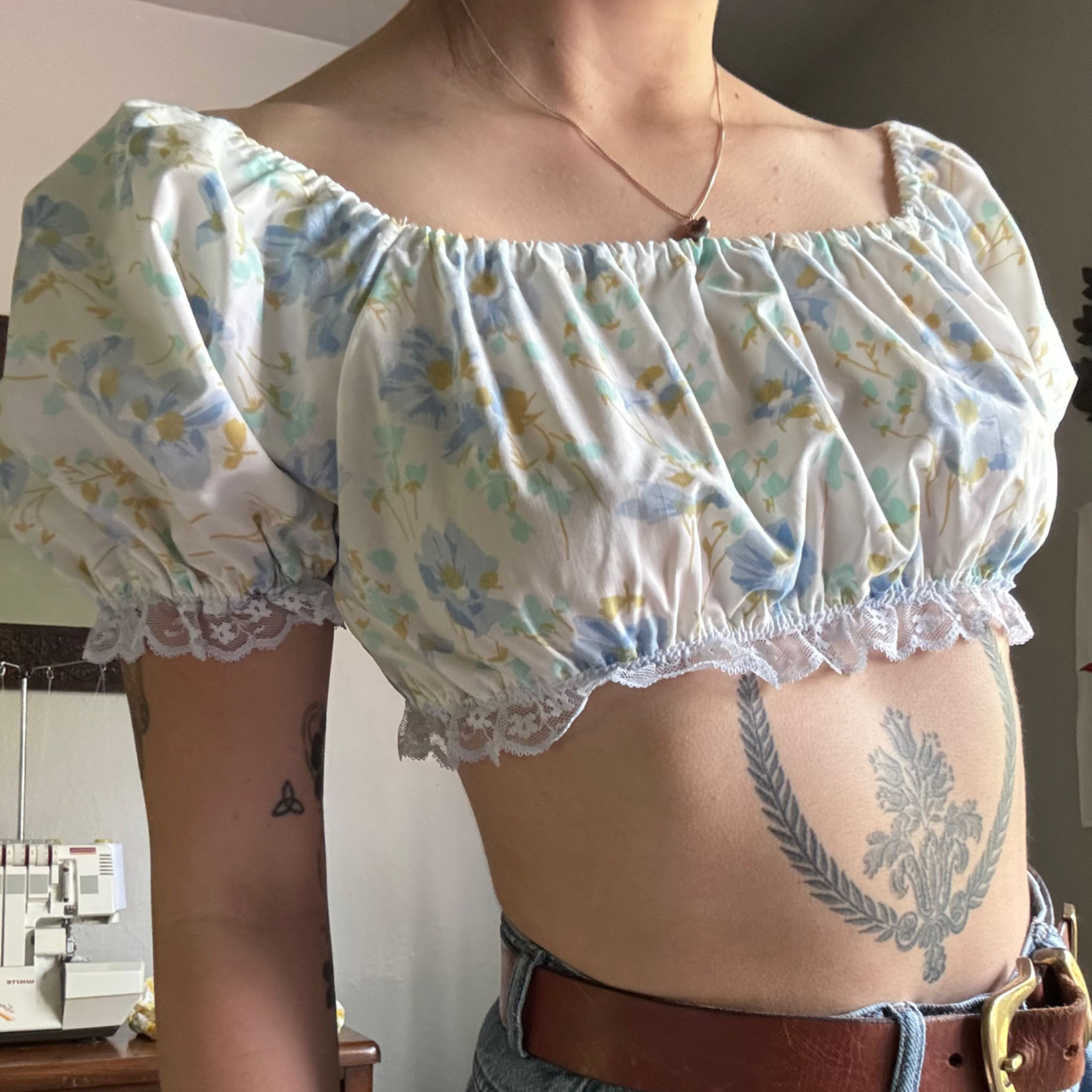 Puff Sleeve Prairie Top/ S-M