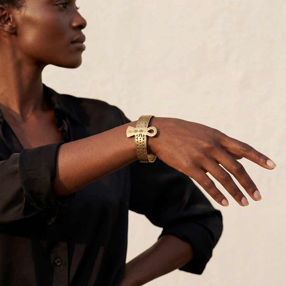 Thumbnail: Meaningful Threads Brass Bracelet