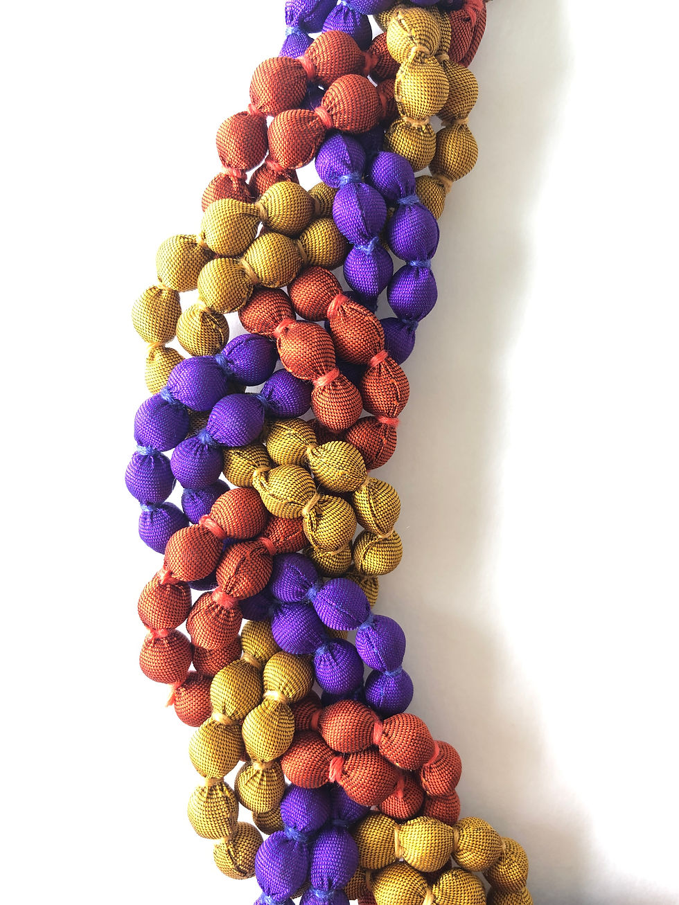 Thumbnail: Multi-Strand Cambodian Honeycomb Necklace in Purple Splendour
