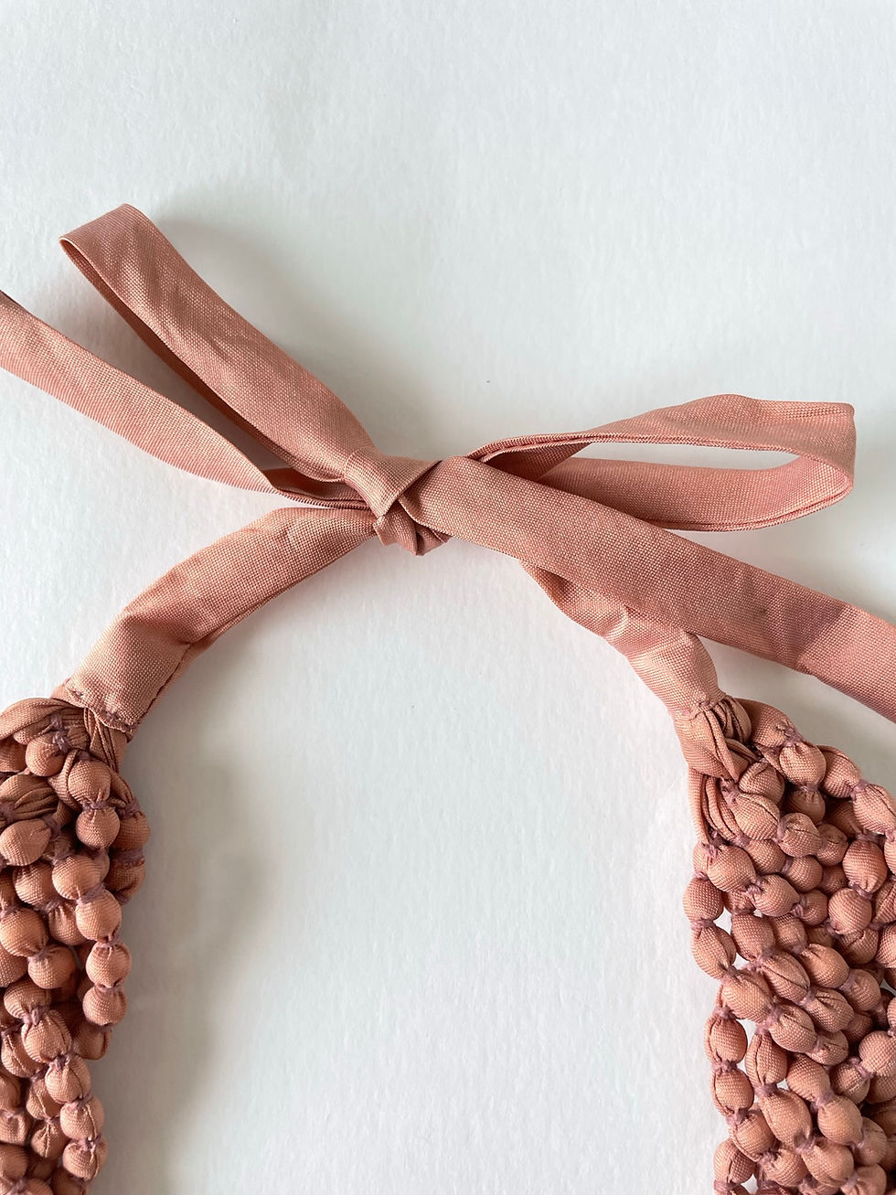 Thumbnail: Multi-Strand Cambodian Honeycomb Necklace in Brandy Rose