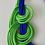 Thumbnail: Bicolour Cambodian Silk Thread Necklace in Citrus Green & Blue