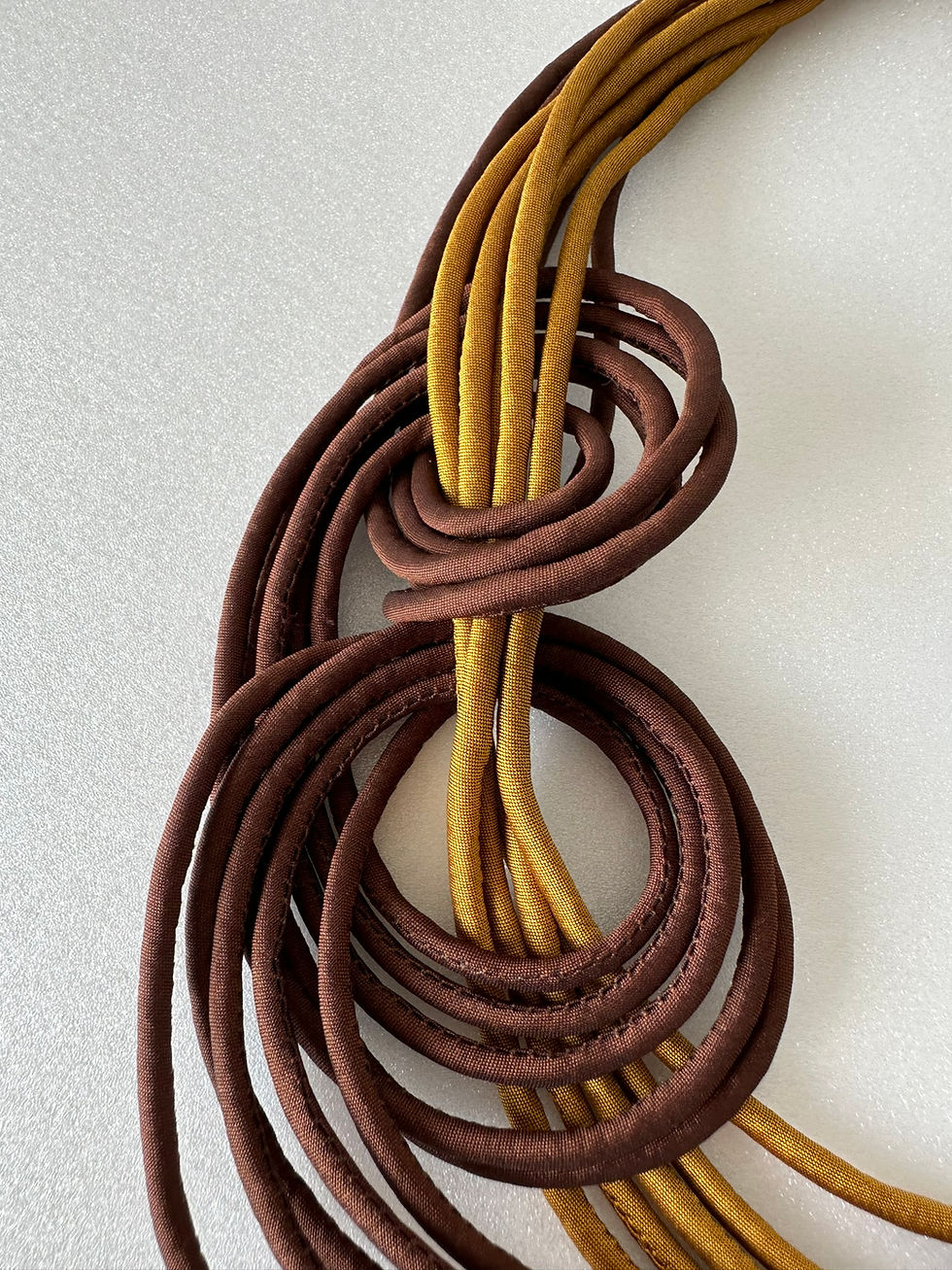 Thumbnail: Bicolour Cambodian Silk Thread Necklace in Hot Chocolate