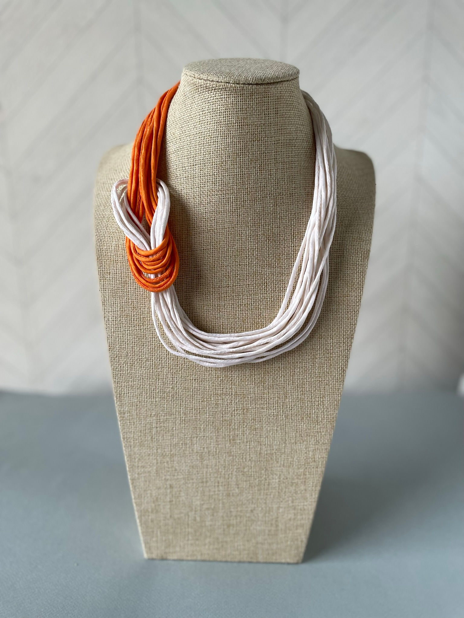 Bicolour Cambodian Silk Thread Necklace in Fall Harvest