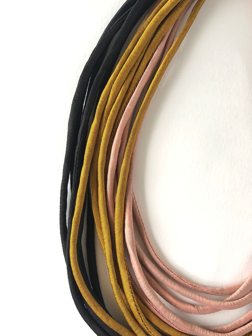 Thumbnail: Tricolour Cambodian Silk Thread Necklace