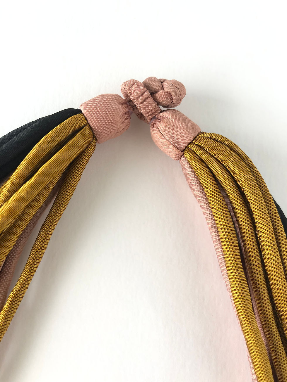 Thumbnail: Tricolour Cambodian Silk Thread Necklace