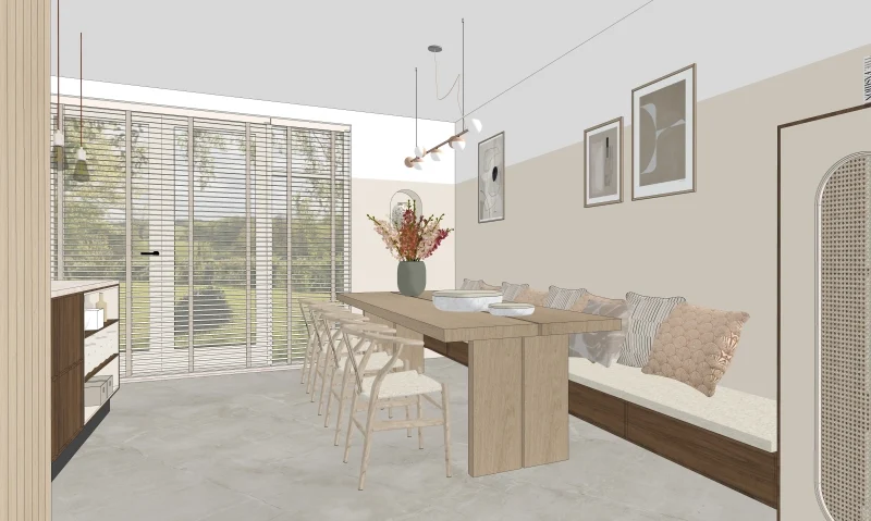 Voorbeeld eethoek gemaakt met SketchUp