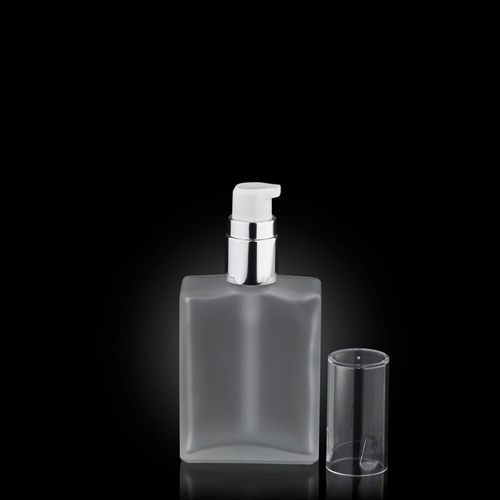Thumbnail: Side view 60ml  Glass Lotion Pump Bottle Skincare Containers