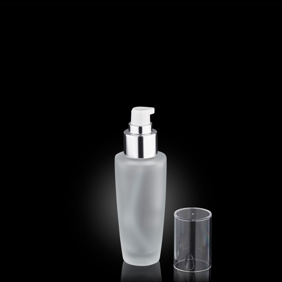 Thumbnail: Side view 60ml Glass Lotion Pump Bottle Skincare Containers