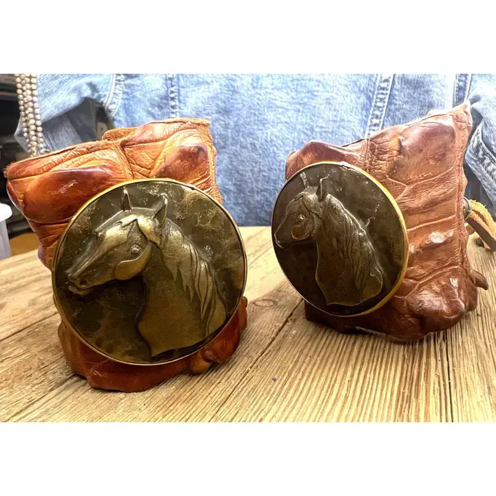 Exotic Crocodile & Bronze Equestrian Cinch Cuff