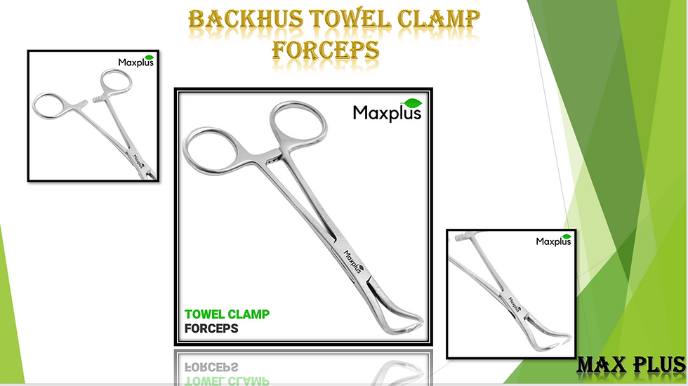 Max Plus Backhaus Towel Clamp Forceps: Durable and precise surgical tool designed for securely grasping towels during procedures.