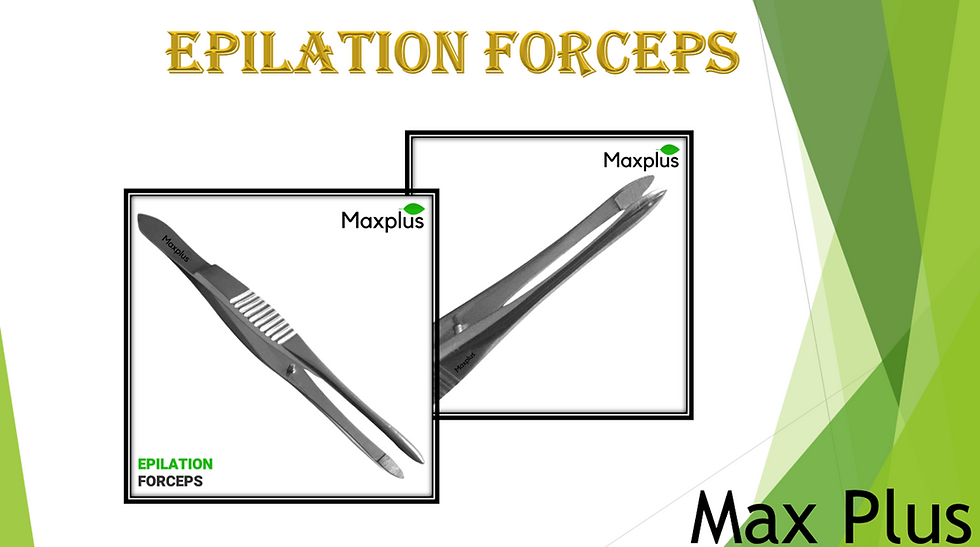 Max Plus Epilation Forceps: Precision tools designed for effective eyelashes removal, featuring a sleek design and durable construction for professional use.